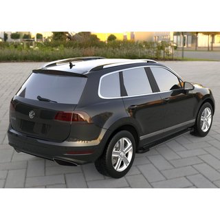 Боковые Подножки Allmond Black (2 шт., Алюминий) Volkswagen Touareg 2010-2018 гг. фото 3