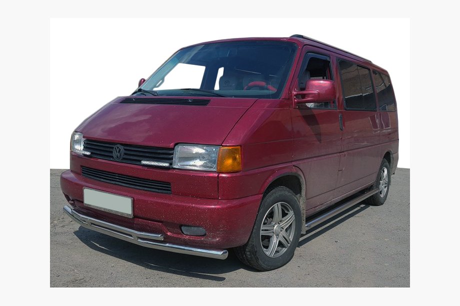 Volkswagen T4 Caravelle/Multivan 1990–2003 гг. Передняя защита ST014 (нержавейка) 60/42мм Фото 2