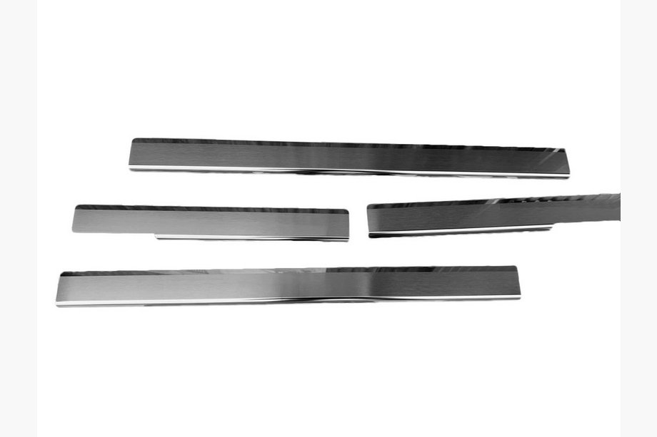 Toyota Land Cruiser Prado 120 2002-2009 гг. Накладки на Пороги Nataniko (4 шт., Нержавейка) Стандарт - лента Lohmann, 0,5 мм Image