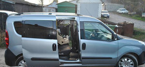 Fiat Doblo II 2010-2022 гг. Хромированные Рейлинги Maxi, Металлические опоры фото 7