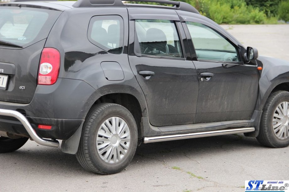 Dacia Duster 2008-2018 гг. Боковые трубы (2 шт., нержавейка) Фото 3