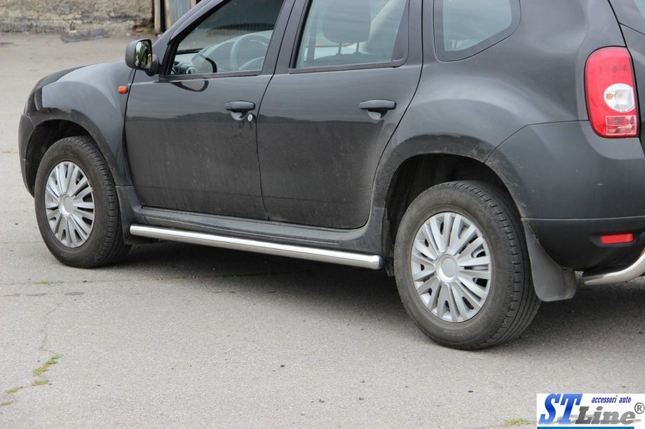 Dacia Duster 2008-2018 гг. Боковые трубы (2 шт., нержавейка) Фото 5