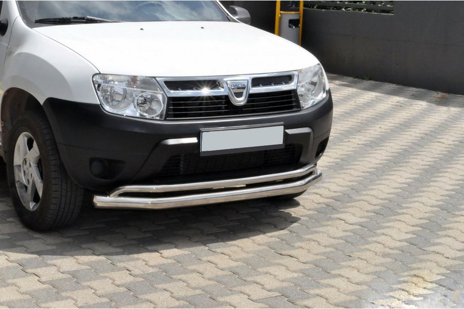 Renault Duster 2008–2017 гг. Передняя защита ST017 (нержавейка) Image