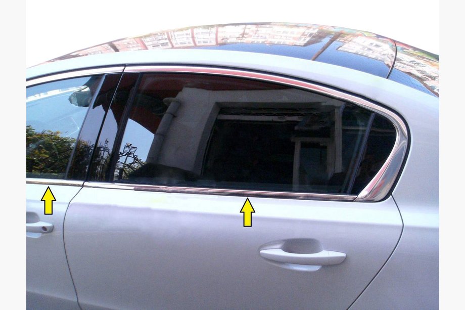 Peugeot 508 2010-2018 гг. Нижние молдинги окон (Sedan, нержавейка) Image