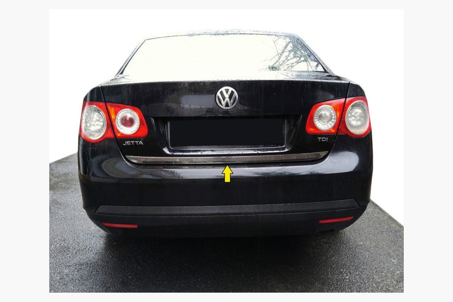Volkswagen Jetta 2006-2011 гг. Накладка на багажник нержавейка OmsaLine - Итальянская Нержавейка Image