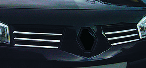 Renault Megane II 2004-2009 гг. Хромированные Накладки на Решетку (Модель 2004-2006, 6 шт, Нержавеющая Сталь) OmsaLine - Итальянская Нержавейка фото 4