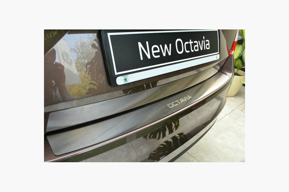 Skoda Octavia III A7 2013-2019 гг. Накладка на задний бампер Nataniko (нержавейка) Седан Image