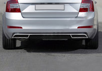 Skoda Octavia III A7 2013-2019 гг. Обводка заднего диффузора (2013-2017, нержавейка) фото 1