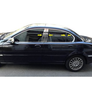 Накладки на стойки из нержавеющей стали Jaguar X-Type 2001-2009 гг. фото 1