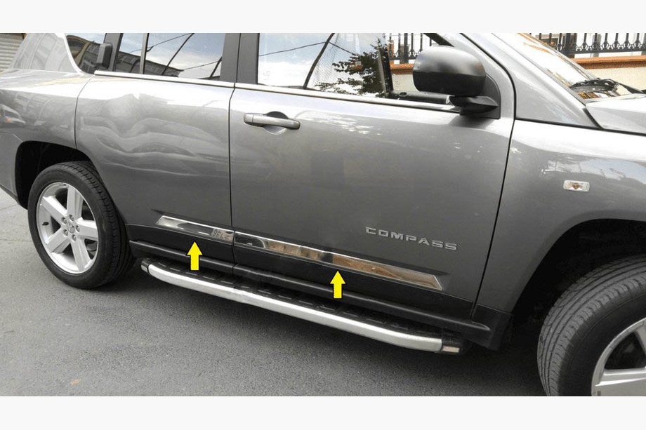 Jeep Compass 2006-2016 гг. Дверной молдинг Titiz нержавейка Image