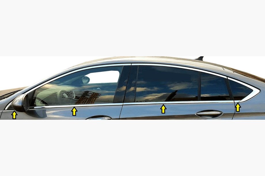 Opel Insignia 2017-2022 гг. Окантовка окон нержавейка (8 шт) Image