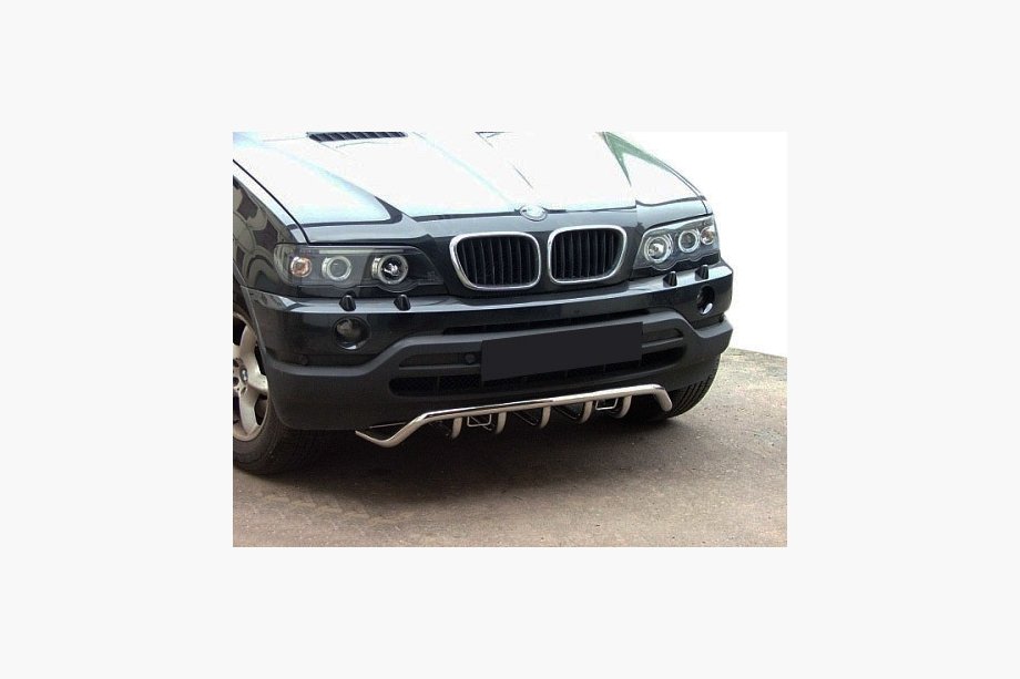 BMW X5 E53 1999–2006 гг. Защита переднего бампера WT019 (нерж сталь) Image