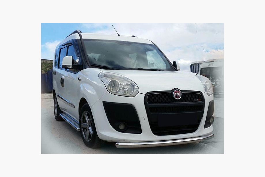 Fiat Doblo II 2010-2022 гг. Передняя защита ST008 (нержавейка) С 2015, Труба 60 мм Image