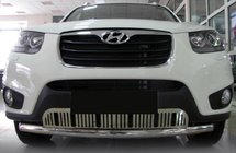 Hyundai Santa Fe 2 2006-2012 гг. Передняя Защита ST008-Special (Нержавейка) фото 1