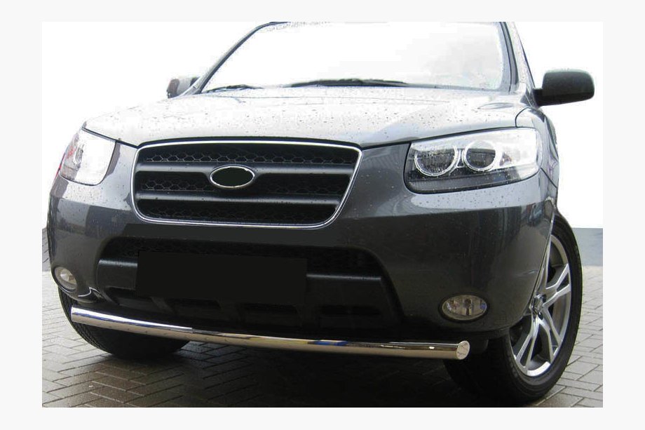 Hyundai Santa Fe 2 2006-2012 гг. Передняя защита ST008 (нержавейка) Image