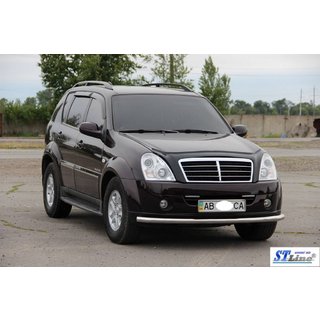 Передняя защита ST008 (нержавейка) SsangYong Rexton I 2001-2017 гг. фото 2