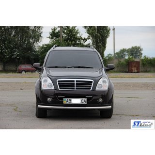 Передняя защита ST008 (нержавейка) SsangYong Rexton I 2001-2017 гг. фото 3