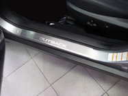 Subaru Outback 2009-2014 гг. Накладки на пороги Natanika Premium нержавеющая сталь (2 шт.) фото 1