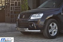 Suzuki Grand Vitara 2005-2017 гг. Передняя двойная дуга 60/42мм нержавейка фото 6