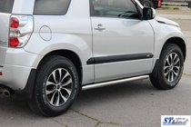 Suzuki Grand Vitara 2005-2017 гг. Боковые трубы BB001 (2 шт., нержавейка) фото 6