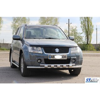 Передняя защита ST015 (нерж. сталь) Suzuki Grand Vitara 2005-2017 гг. фото 3