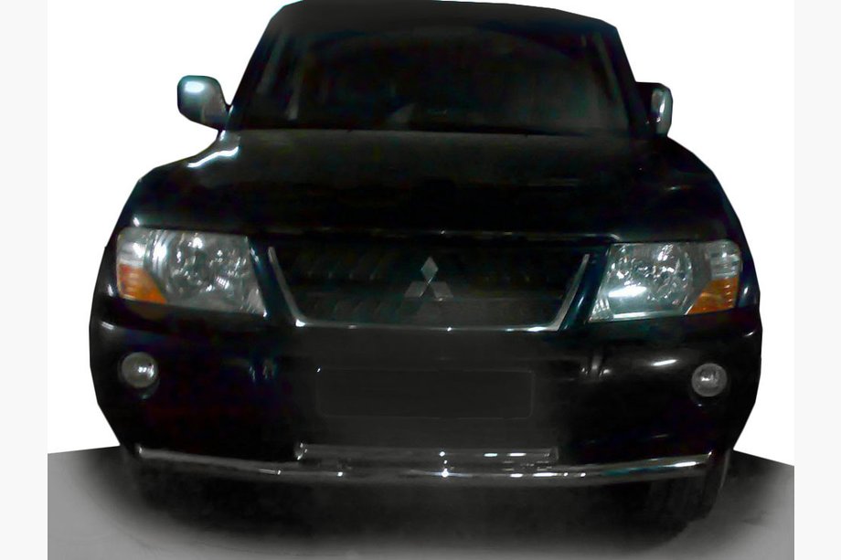 Mitsubishi Pajero Wagon III 1999-2006 гг. Передняя защита ST014 (нержавейка) Image