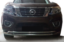 Nissan Navara/NP300 2016- гг. Передняя защита ST017 (нерж) фото 1
