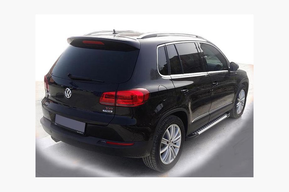 Volkswagen Tiguan 2007-2016 гг. Боковые Подножки Allmond Grey (2 шт., Алюминий) Image