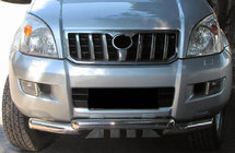 Toyota Land Cruiser Prado 120 2002-2009 гг. Передняя дуга ST012 (нерж. сталь) фото 1
