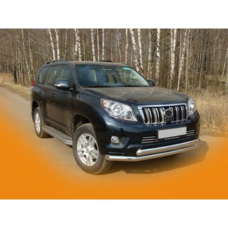 Передняя защита ST014 (нержавейка) Toyota Land Cruiser Prado 150 2009-2023 гг. фото 3