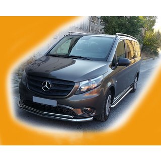 Передняя защита ST014 (нержавейка) Mercedes Vito/V-class W447 2014- гг. фото 3