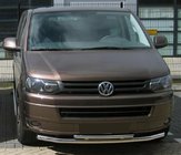 Volkswagen T5 2010-2015 гг. Передняя двойная защита 60/48мм (нержавейка) фото 1