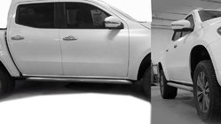 Mercedes X class 2017-2020 гг. Боковые трубы со скошенным краем (2 шт., нержавейка) фото 1
