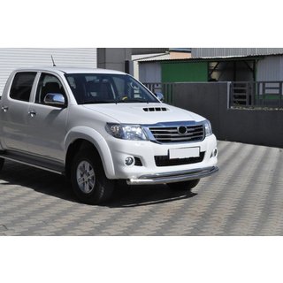 Передняя защита ST017 (нержавейка) Toyota Hilux 2006-2015 гг. фото 4