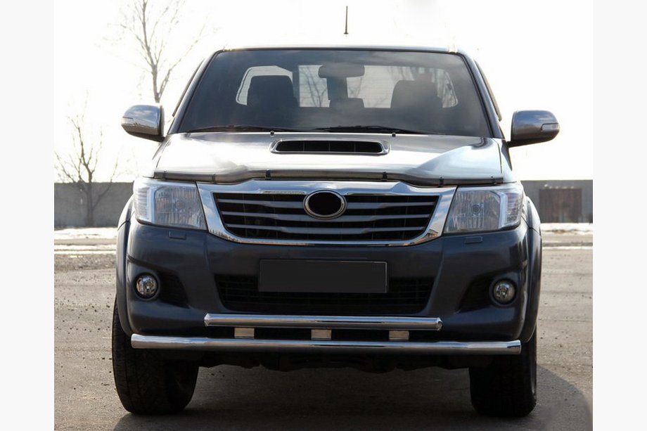 Toyota Hilux 2006-2015 гг. Передняя защита ST014 (нержавейка) Image