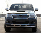 Toyota Hilux 2006-2015 гг. Передняя защита ST014 (нержавейка) фото 1