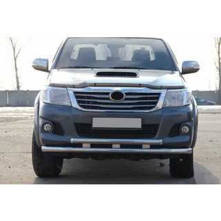 Передняя защита ST014 (нержавейка) Toyota Hilux 2006-2015 гг. фото 3