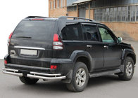 Toyota Land Cruiser Prado 120 2002-2009 гг. Задние двойные уголки AK003-1 (2 шт., нержавейка) фото 4