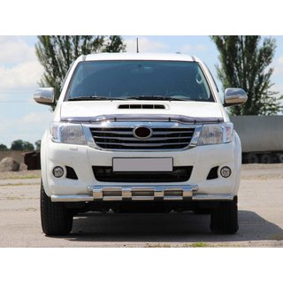 Передняя защита ST015 (нержавейка) Toyota Hilux 2006-2015 гг. фото 1