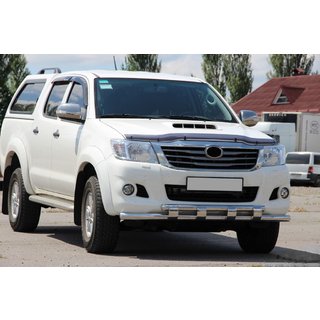 Передняя защита ST015 (нержавейка) Toyota Hilux 2006-2015 гг. фото 3