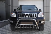 Toyota Land Cruiser Prado 120 2002-2009 гг. Низкий кенгурятник WT002 (нержавейка) фото 2
