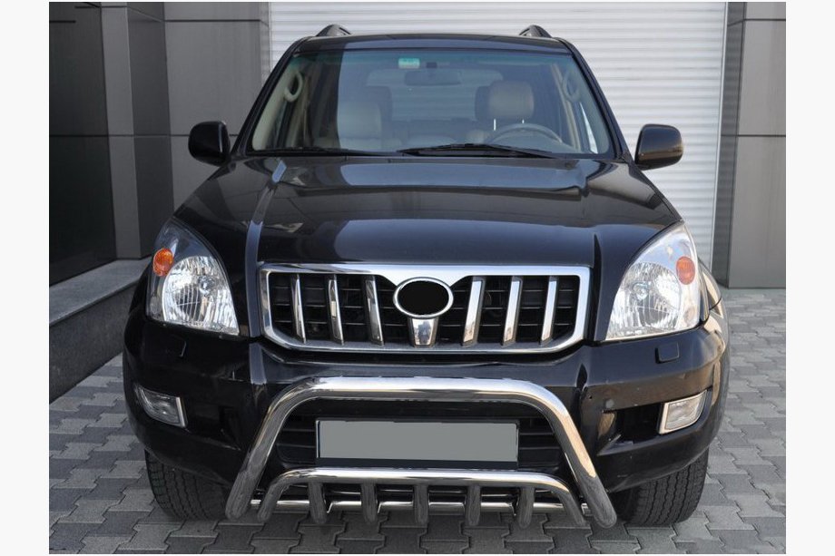 Toyota Land Cruiser Prado 120 2002-2009 гг. Низкий кенгурятник WT002 (нержавейка) Image