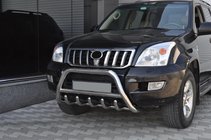 Toyota Land Cruiser Prado 120 2002-2009 гг. Низкий кенгурятник WT003 (нерж сталь) фото 3