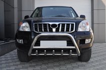 Toyota Land Cruiser Prado 120 2002-2009 гг. Низкий кенгурятник WT003 (нерж сталь) фото 4