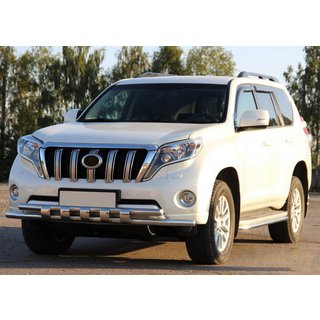 Передняя защита ST015 (нержавейка) Toyota Land Cruiser Prado 150 2009-2023 гг. фото 1