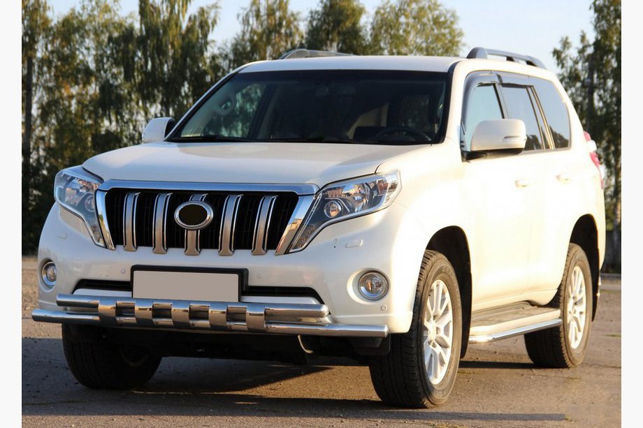 Toyota Land Cruiser Prado 150 2009-2023 гг. Передняя защита ST015 (нержавейка) Image