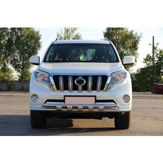 Передняя защита ST015 (нержавейка) Toyota Land Cruiser Prado 150 2009-2023 гг. фото 2