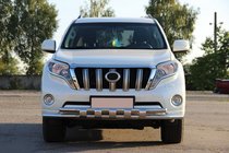 Toyota Land Cruiser Prado 150 2009-2023 гг. Передняя защита ST015 (нержавейка) фото 2
