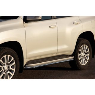 Защита бокового порога BB004 (2 шт., нержавейка) Toyota Land Cruiser Prado 120 2002-2009 гг. фото 1