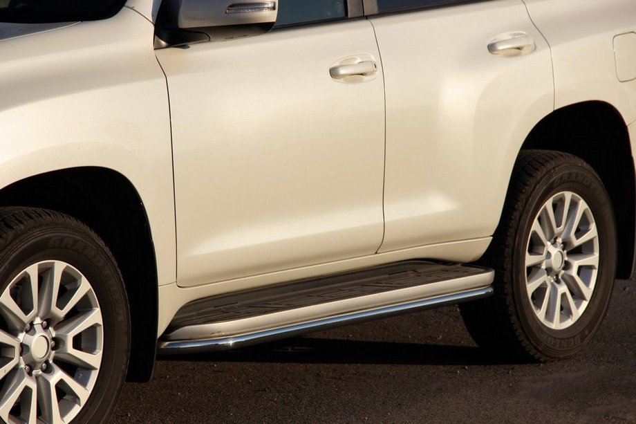 Toyota Land Cruiser Prado 120 2002-2009 гг. Защита бокового порога BB004 (2 шт., нержавейка) Image